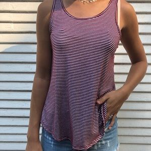 Hollister red and white striped tank